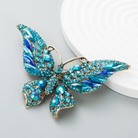 Retro New Crystal Rhinestone Butterfly Brooch Fashion Animal Insect Lady Brooch sku image 2