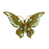 Retro New Crystal Rhinestone Butterfly Brooch Fashion Animal Insect Lady Brooch sku image 3