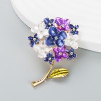 Broche De Fleur Dégoulinante De Strass De Mode Accessoires De Broche Simples main image 5