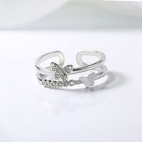 Simple Exquisite Zircon Gemstone Opening Butterfly Ring main image 6