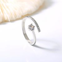 Light Luxury Design Simple Opening Adjustable Copper Zircon Ring main image 3