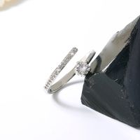 Leichtes Luxus-design, Einfach Zu Öffnender, Verstellbarer Kupfer-zirkon-ring main image 7