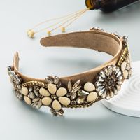 European And American Fashion Baroque Retro Palace Style Flower Rhinestone Headband main image 4