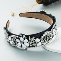 European And American Fashion Baroque Retro Palace Style Flower Rhinestone Headband main image 5