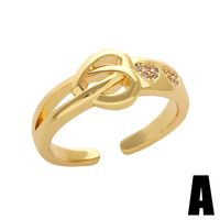 Fashion Inlaid Color Zircon Flower Ring Female Simple Personality Butterfly Bee Opening Copper Rings main image 3