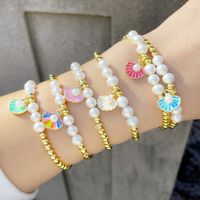 European And American Fashion Shell Pearl Copper Bracelet Wholesale main image 2