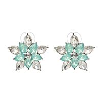 Retro Five-pointed Star Diamond-studded Flower Earrings main image 1