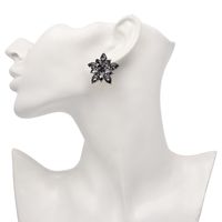 Retro Five-pointed Star Diamond-studded Flower Earrings main image 4