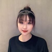 Koreanisches Einfaches Stirnband Double Pearl Strass Sweet Hair Hoop Großhandel main image 4