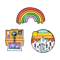 Europe Rainbow Drip Brooch Creative Cartoon Pattern Denim Bag Badge main image 1
