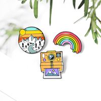 Europe Rainbow Drip Brooch Creative Cartoon Pattern Denim Bag Badge main image 4