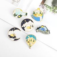 American New Exquisite Starry Night View Coffee Porcelain Bottle Brooch main image 6