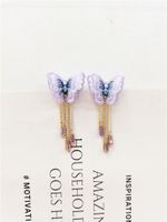 Korean Embroidery Butterfly Tassel Retro Luxury Fairy Earrings Long Earrings Crystal main image 3