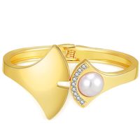 Bracelet De Perles Asymétriques Ouvertes À La Mode Avec Diamants Irréguliers Brillants main image 1