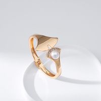 Glossy Irregular Diamond Fashion Open Asymmetrical Pearl Bracelet main image 4