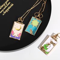 Design Copper Plated 18k Gold Oil Painting Pendant Necklace main image 1