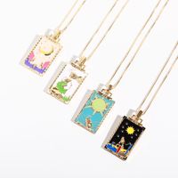Design Copper Plated 18k Gold Oil Painting Pendant Necklace main image 3