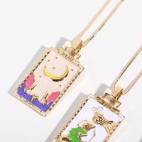 Design Copper Plated 18k Gold Oil Painting Pendant Necklace main image 5