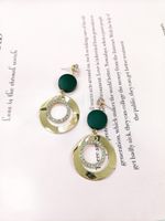 European And American Exaggerated Long Fashion Trend Round Inlaid Rhinestone Earrings main image 3