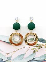 European And American Exaggerated Long Fashion Trend Round Inlaid Rhinestone Earrings main image 4