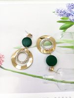 European And American Exaggerated Long Fashion Trend Round Inlaid Rhinestone Earrings main image 5