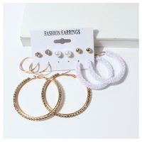 European And American 6 Pairs Of Earrings Set Sequins Rhinestone Big Earrings Wholesale main image 3