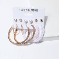 European And American 6 Pairs Of Earrings Set Sequins Rhinestone Big Earrings Wholesale main image 5