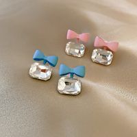 S925 Silver Needle Fashion Bow Earrings Niche Alloy Diamond Earrings Wholesale main image 1