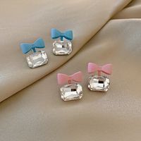 S925 Silver Needle Fashion Bow Earrings Niche Alloy Diamond Earrings Wholesale main image 4