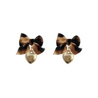 Fashion Leopard Earrings Bow Metal Heart Earrings Autumn And Winter Earrings main image 6