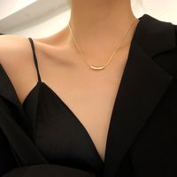 Fashion Personality Lock Pendant Copper Necklace main image 4