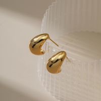 Simple Peas Earrings Peas Gold Metal Small Horn Earrings main image 4