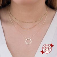 Fashion S925 Silver Sun Copper Pendant Necklace main image 3