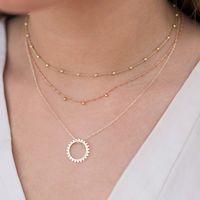 Fashion S925 Silver Sun Copper Pendant Necklace main image 4