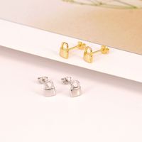 European And American Fashion Personality Small Lock Key-shaped Copper Earring main image 3
