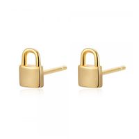 European And American Fashion Personality Small Lock Key-shaped Copper Earring main image 5