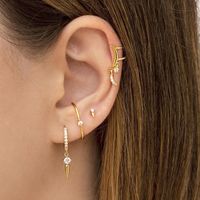European And American S925 Silver Needle Crystal Earrings Female Fashion Earrings main image 3