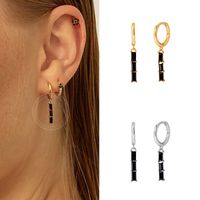 European And American Rectangular Zircon Exquisite Ear Buckle main image 5