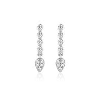 European And American S925 Silver Needle White Zircon Drop-shaped Earrings main image 6
