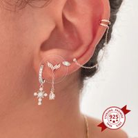 S925 Aretes De Circonita Con Micro Incrustaciones De Borla Larga Y Aguja De Plata main image 4