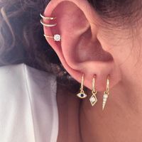 S925 Silver Needle Diamond-studded Pointed Cone Triangle Earrings main image 4