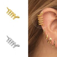 Ear Clip Personality Creative Simple Multi-layer Snake-shaped Copper Earring main image 5
