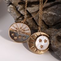 Sun Moon Round Copper Necklace Wholesale main image 1
