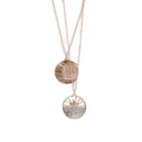 Sun Moon Round Copper Necklace Wholesale main image 6