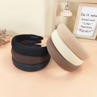 Simple Solid Color Fabric Autumn And Winter Color Sponge Wide-brimmed Headband main image 4