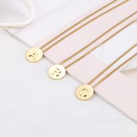 Titanium Steel 18K Gold Plated Fashion Plating Letter Necklace main image 3