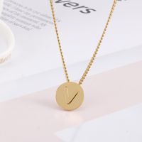 Titanium Steel 18K Gold Plated Fashion Plating Letter Necklace main image 4
