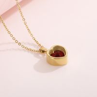 Stainless Steel Titanium Steel 18K Gold Plated Fashion Plating Heart Necklace main image 5