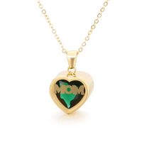 Stainless Steel Titanium Steel 18K Gold Plated Fashion Plating Heart Necklace main image 6