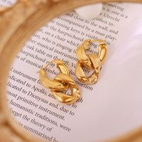 Double Ring Buckle Stainless Steel 18k Gold Plated Female Earrings 2021 New Earrings main image 2
